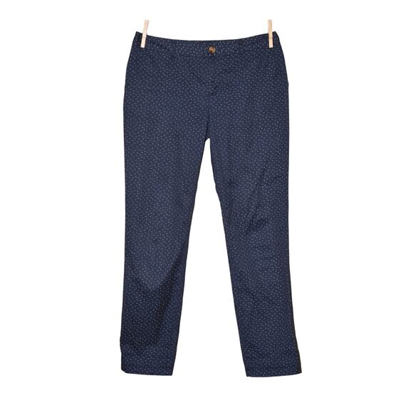 GAP $48 Navy Printed Skinny Leg Aubrey Pant Roll Up Crop Size 2 - Picture 1 of 4